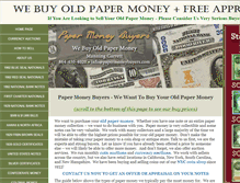 Tablet Screenshot of papermoneybuyers.com